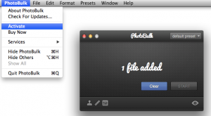 Click “Activate†in PhotoBulk menu.