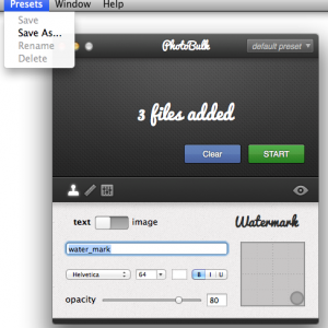 Create and save a preset