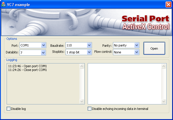 Visual Basic Example Serial Port