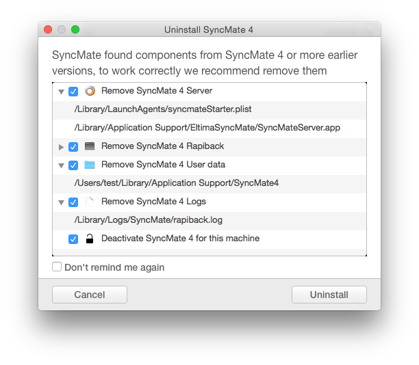 syncmate uninstall