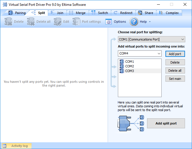 virtual serial port driver registration code